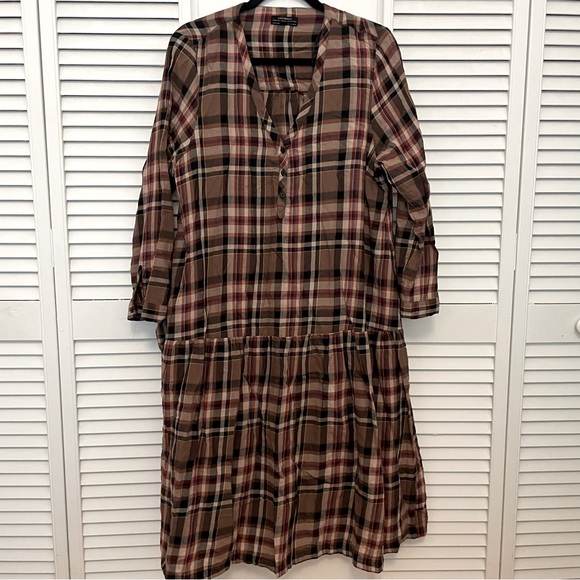 Zara Plaid Dress size large - Picture 2 of 4